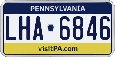 PA license plate LHA6846