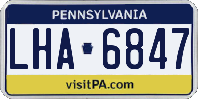 PA license plate LHA6847