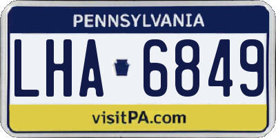 PA license plate LHA6849