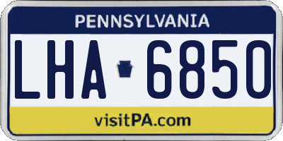 PA license plate LHA6850