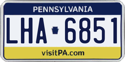 PA license plate LHA6851