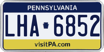 PA license plate LHA6852