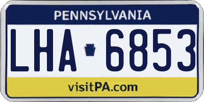 PA license plate LHA6853