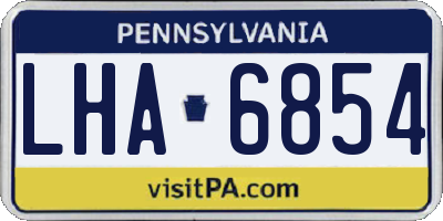 PA license plate LHA6854