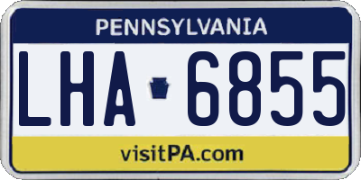 PA license plate LHA6855