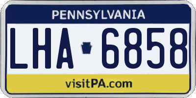PA license plate LHA6858
