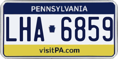 PA license plate LHA6859
