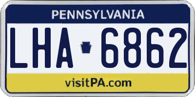 PA license plate LHA6862