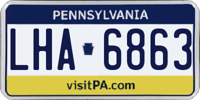 PA license plate LHA6863
