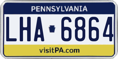 PA license plate LHA6864
