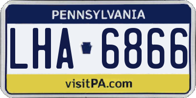 PA license plate LHA6866