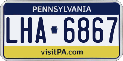 PA license plate LHA6867