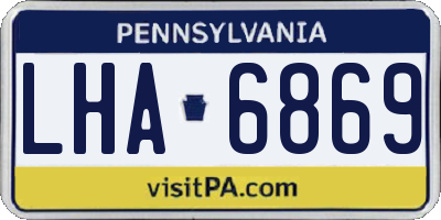 PA license plate LHA6869