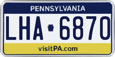 PA license plate LHA6870