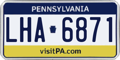 PA license plate LHA6871