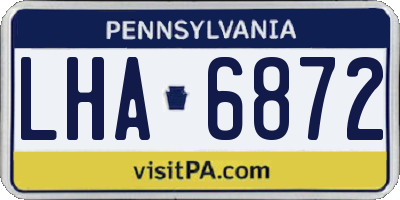 PA license plate LHA6872
