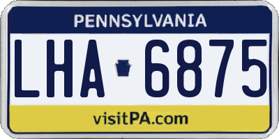PA license plate LHA6875