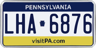 PA license plate LHA6876