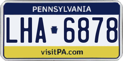 PA license plate LHA6878