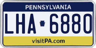 PA license plate LHA6880