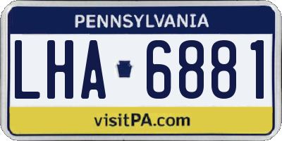 PA license plate LHA6881