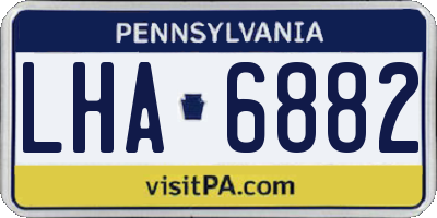PA license plate LHA6882