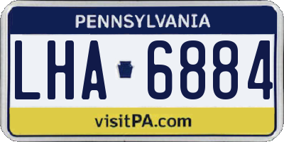 PA license plate LHA6884