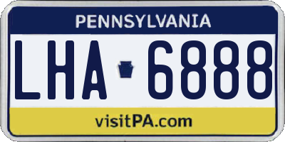 PA license plate LHA6888