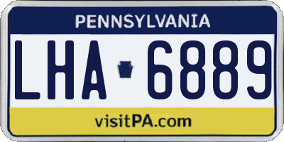 PA license plate LHA6889