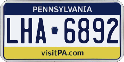 PA license plate LHA6892