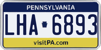 PA license plate LHA6893