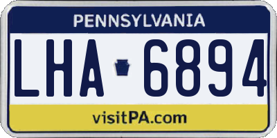 PA license plate LHA6894