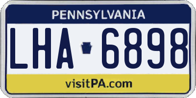 PA license plate LHA6898