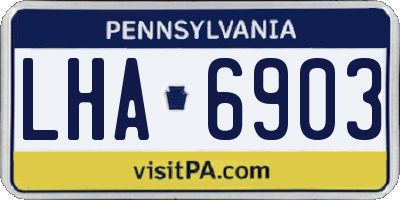 PA license plate LHA6903