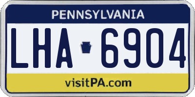 PA license plate LHA6904