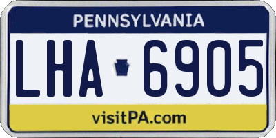 PA license plate LHA6905