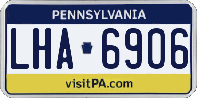 PA license plate LHA6906