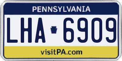 PA license plate LHA6909