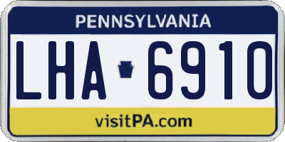 PA license plate LHA6910