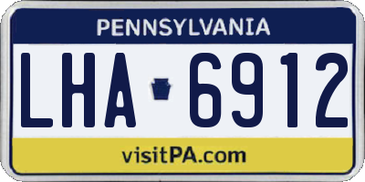 PA license plate LHA6912
