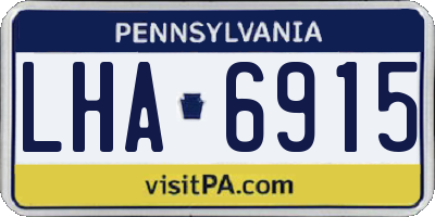 PA license plate LHA6915