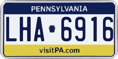 PA license plate LHA6916
