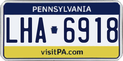 PA license plate LHA6918