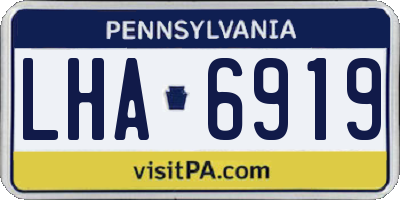 PA license plate LHA6919