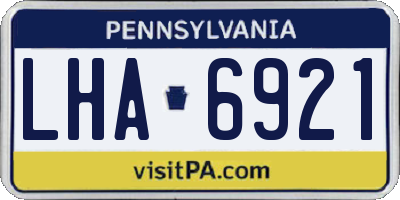PA license plate LHA6921