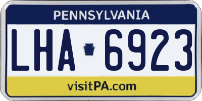 PA license plate LHA6923