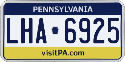 PA license plate LHA6925