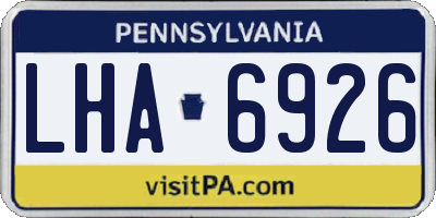 PA license plate LHA6926