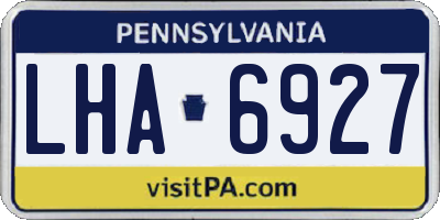 PA license plate LHA6927