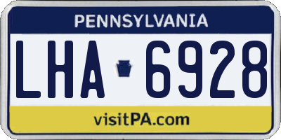 PA license plate LHA6928